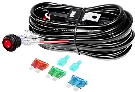 Willpower Kabelbaum Kabelsatz für LED Arbeitsscheinwerfer Lichtleiste 12V | 40A Relais Adapter 18AWG Ein-/Aus-Kippschalter für 1 Lampe, Balken, für KFZ Offroad Auto Traktor ATV LKW 4x4