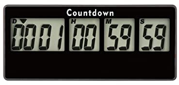 YOOREAL Digitaler Timer Countdown-Timer 9999 Tage Ruhestands Küchen | Magnetdesign, lauter Alarm, verfolgt Hochzeit, Urlaub, Arbeiten, Kochen, Babygeburt (Black)