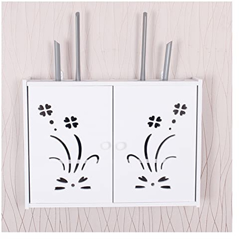 WiFi Router Aufbewahrungsbox, Weißes Schwebendes Regal, Wandmontage WiFi Router Aufbewahrungsbox, Router Modem Wandmontage (Color : WhiteB, S : 50x10x40cm)