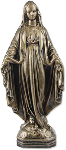 Proposte Religiose Statue de la Vierge Immaculée ou Miraculeuse en résine couleur bronze, 30 cm, fabriquée en Italie