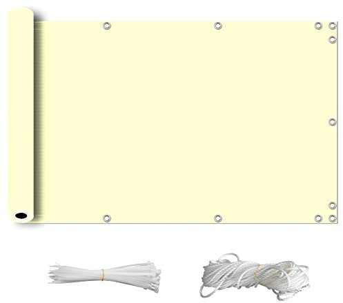 ZQXFZ Wasserdicht Sonnensegel 150x300cm Balkon deko Oxford-Stoff Anti-Peeping, Wasserdicht, Staubdicht, Uv-Schutz Ideal Zum Abdecken Von Balkonen Balkonverkleidung Wetterfester -Beige.