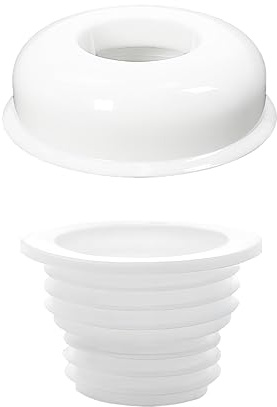 Qrity Abflussrohrdichtung Deodorant, Waschmaschine Ablauf Rohr Dichtung, Abflussrohr Siphon Dichtung, Mit Zierkappe, Geeignet für die Verwendung mit 50 mm PVC-Fallrohren