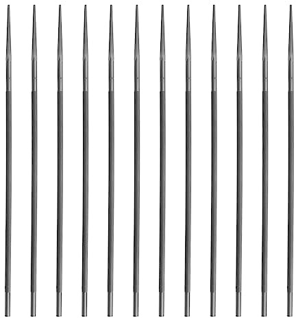 Be In Your Mind 12pcs Ronde Tronçonneuse Lime en Acier Scie à Chaîne Lime Affûteuse Accessoires pour 0.325 Scies Moyennes Tronçonneuse Affûtage Lime 4.8x200mm Argent