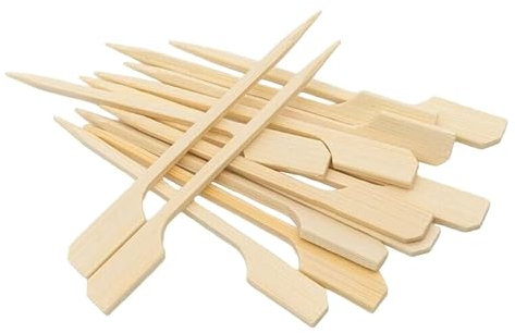 Wooden Flat Paddle Burger Sandwich Skewers 15cm Bamboo Sticks, 100% Compostable and Biodegradable Barbeque, Kebabs, Buffet Party - Pack of 1000