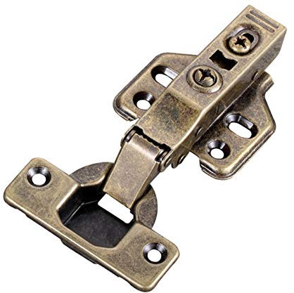 2 Stück Schrankscharniere, hydraulisch, superstumm, Edelstahl, Möbel, Schranktürscharniere, Kupferkern, Dämpfer, Puffer, Schließer, Möbelbeschläge (Color : Full Overlay)