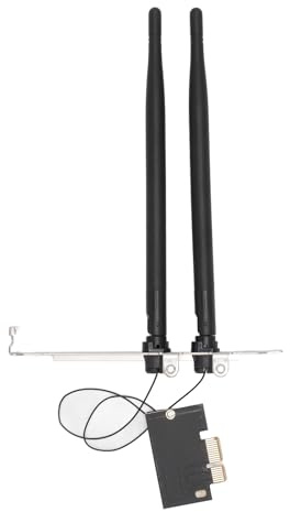 Elprico WLAN-Karte, PCIe Wireless WLAN-Netzwerkadapterkarte für Desktop-PC Windows 8/10/11, 2,4 G 5 G 867 Mbit/s Dualband 5 G-Netzwerkkarte (Unabnehmbare Antenne)