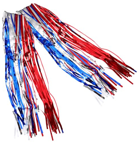 Garneck 2piezas Cortinas De Foil De Franjas para Decoración del Día Independencia Fondo para Fiesta para Eventos y Fotografía