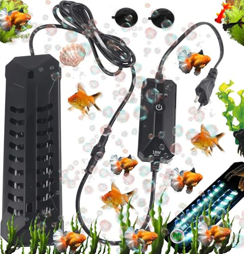 CYTGOUPER Luz de limpieza de acuario UV, luz esterilizadora de acuario impermeable, luz de buceo desinfectante con temporizador para pecera de estanque (Enchufe europeo 220V 22W)