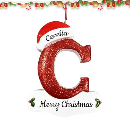 Personalisierte Familie Weihnachtsschmuck,Custom Name Letter Anhänger,Hell glitzernde Weihnachts-Anhänger,Schöne Christbaumschmuck hängende Dekorationen, Freunde