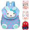 AUNGCSHE Mochila Infantil Pequeña, Mochila Infantil 2 en 1 25cm con de Peluche Muñeco, Zona Trasera Suave y Correas Ajustables, Mini Mochila Para Niños de 2 a 6 Años (Azul)