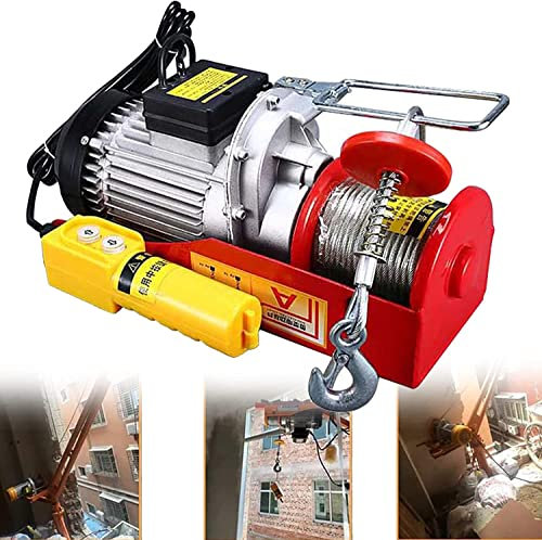 BDKSEXBF Kleiner elektrischer Hebezeug für den Haushalt, Innenkran, elektrische Winde mit Kabelsteuerung und automatischer Bremse, 510 W Mini-Elektro-Drahtseillift