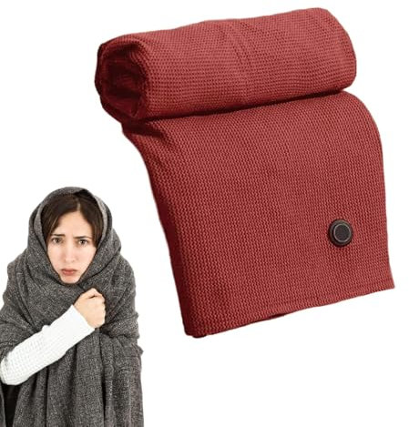 Couverture Électrique Alimentée par Batterie, Châle Chauffant Alimenté par Batterie - Couverture Chauffante Électrique sans Fil Portable avec 3 Niveaux De Chauffage | Couverture Électrique Portative