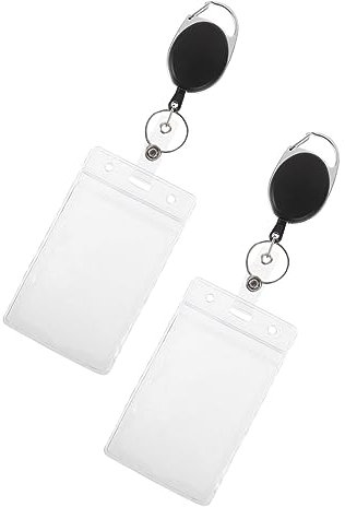TOGEVAL 2stücke Tragbare Wiederverwendbare Ausweishalter Mit Einziehbarem Badge-clip Wasserdichtes Für Id-karten Für Büro Schule Und Veranstaltungen Vertikal