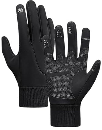 Generisch Winddichte warme Handschuhe, Winterhandschuhe für Herren - Warme, Wasserabweisende Touchscreen-Handschuhe - rutschfeste Laufhandschuhe, Winddichte Fahrradhandschuhe für Motorrad, Laufen