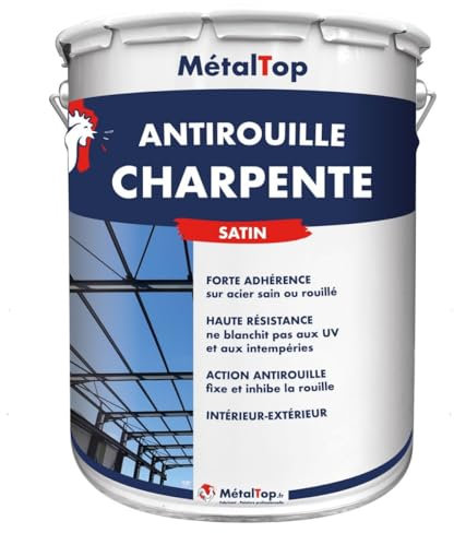 Metaltop - Antirouille Charpente - Gris ciment - RAL 7033 - Pot 1 L