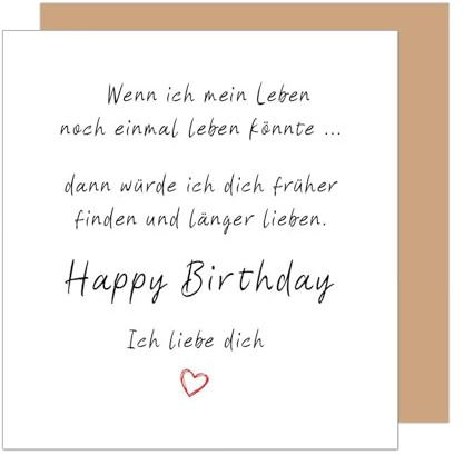 Edition Seidel Premium quadratische Geburtstagskarte mit Umschlag. Glückwunschkarte Billet Karte mit Spruch für Mann Frau Freund Freundin Ich liebe dich (GQ424 SW025)