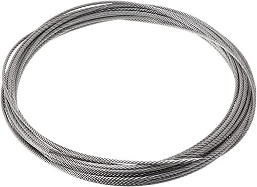 EPYBJYWQ Edelstahlseil 4mm (4/25 Zoll), 304 Edelstahl, 7x7 Strangkern, 1870lbs/850kg Bruchkraft, Kabeldrahtseil for Geländer im Freien, Garten, Home(45M/147.6ft)