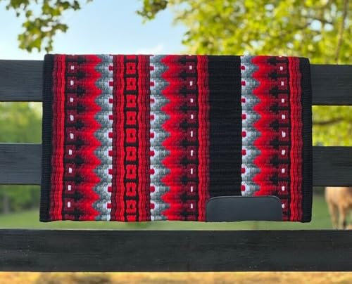EQUIEMPRESS Sattelunterlage Western Show/Westernsatteldecke aus Neuseelandwolle, Top Wool Pad Sensor Flex (Anpassung möglich) A-633 (34 x 32)