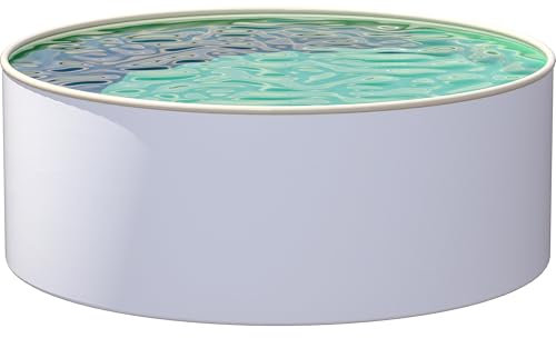 poolomio® Stahlwandpool Rund Ø 500 x 150 cm | Aufstellpool für Garten & Terrasse | Robuster Gartenpool mit feuerverzinkter Stahlwand 0,6mm | Inklusive 0,8 mm Poolinnenfolie Sandfarben & Skimmer