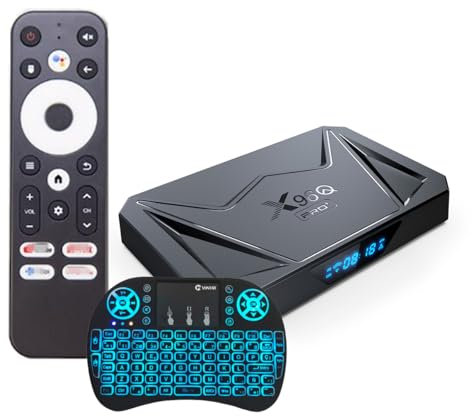 CHROX Boîtier TV Android X96Q Pro+, Décodeur Intelligent, Processeur H728, Wi-FI 2,4 Ghz/5 Ghz Intégré, BT 4.2, Lecteur Multimédia Compatible 4K, 3D, UHD, avec Mini Clavier sans Fil,4gb+64gb
