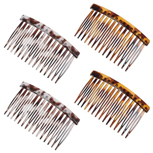 4 Stück Haarkämme Zum Stecken Steckkamm Haare Haarkamm Stecken Einsteckkamm für Haare Seitliche Französische Haarkamme Clips Dekorativen Französischen Kämme French Hair Comb Zähne für Alle Haarstärken