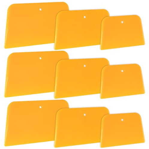 PEASUG Lot de 9 épandeurs de remplissage de carrosserie réutilisables en plastique pour application de carrosserie, mastic, vernis, calfeutrages – Réparation de peinture de carrosserie, 3 pièces de