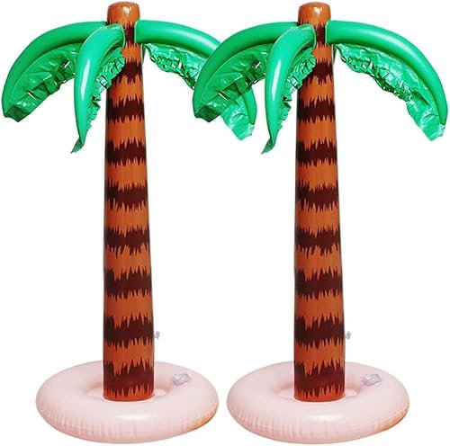 ALEGRE® 2 Stk Hawaii Deko Aufblasbare Palme Ballons,XXL Aufblasbare Palmen Luftballons Geburtstag,Hawaii Party Deko, Kokosnuss Palme Aufblasbar Folienballon für Kindergeburtstag Deko, Sommerparty Deko