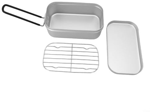 Fiambrera de aluminio plegable de la manija con el estante que humea para la cena al