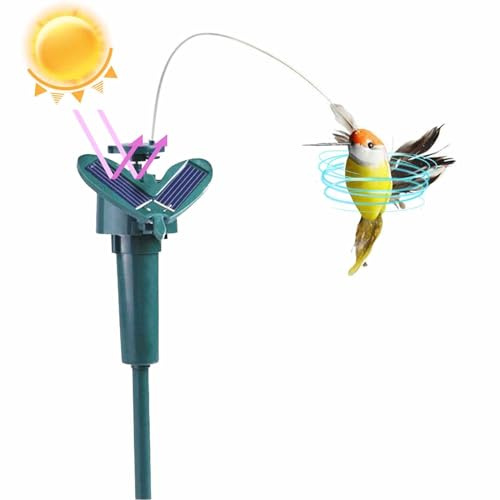 Fluttering Solar Hummingbird Toy, Realistic Flying Dancing Hummingbirds Garden Stakes, Floating Bird Wobble for Garden Yard Staking Plants Flowers Patio Landscape Outdoor Decor