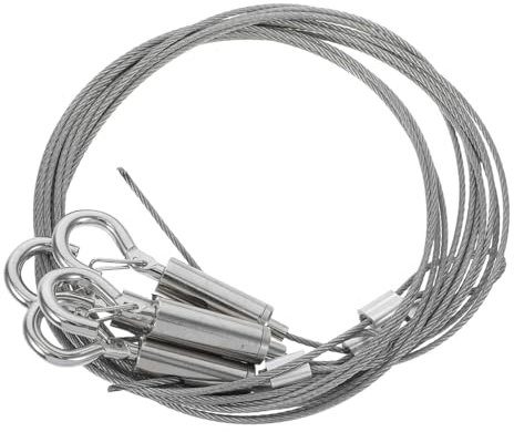 FIXOSHEE 4pcs Ceiling Hooks Steel Wire Wall Hanging Hooks Picture Hanging Wire Kit Adjustable Rope Hanger for Home Office Metal Gallery System