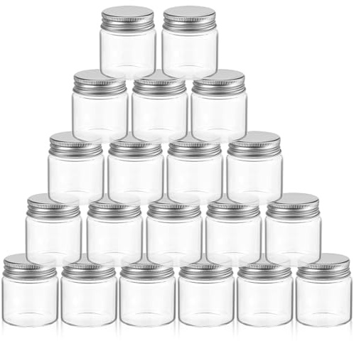 EXHUMKY 20 Frascos Pequeños de Vidrio con Tapa 50Ml Material Resistente Diseño Compacto para Almacenamiento de Alimentos Uso Diario Mini Recipientes de Cocina