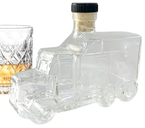 Caraffa per whisky - Contenitore per alcol in da 375 ml con tappo, elegante vernice spray dal design di mezzo camion, soluzione per conservare gli ornamenti | Home Bar Feste Matrimoni