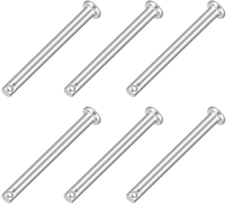 QUARKZMAN 6 Stück M4 X 40mm Steckbolzen Einloch 304 Edelstahl Flachkopf Gabelbolzen Für Anhängerkupplung Mechanikerreparatur Möbelmontage Industrieequipment