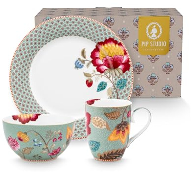 Pip Studio Blooming Tales Fantasy Blue Frühstücksset Set3