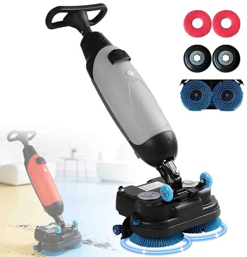 GLBMXDD Autolaveuse compacte Professionnelle avec réservoirs séparés de 4 L et 6 L, sans Fil, 36 V, idéale pour carrelage, Moquette, parquet et marbre. Grey