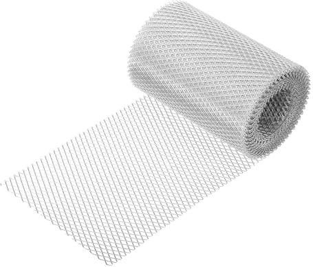 sourcing map Rotolo di rete in alluminio per grondaia, 6,1 x 12,7 cm, protezione per foglie da foglie, ramoscelli, rami, detriti