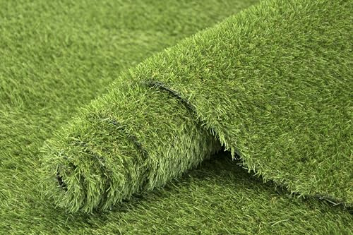 AKCILA Kunstrasenteppich Outdoor 200x300 cm, Rasenteppich für Balkon und Garten, Kunstrasen Soul als natürlich 28mm grün - gelb, Artificial Grass, Wasserdurchlässig Kunstrasen Rollrasen mit Meterware