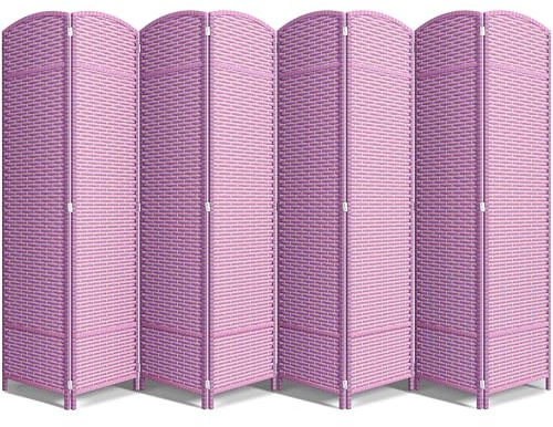 Sorbus 8 Panel Room Divider 6 ft. Tall - Privacy Screen, Extra Wide Double Hinged Panels, Mesh Hand-Woven Design, Partition Room Dividers and Folding Privacy Screens, Wall Divider for Room Separation