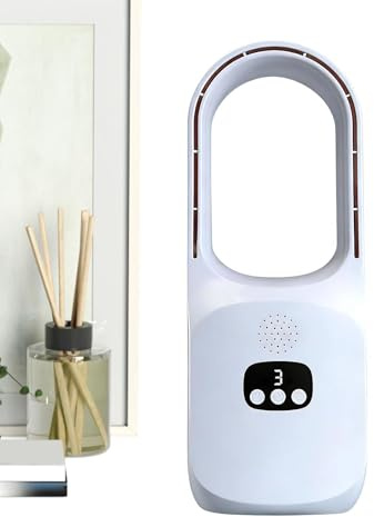 Ventilador de Sobremesa Sin Aspas,Oscilación de 120 Grados con 3 Velocidades,Ventilador de sobremesa sin aspas multifuncional | Para Oficina, Habitación, Viajes, Camping, Exterior, Coche, Dormitorio,