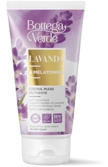 Bottega Verde - Crema Mani Lavanda & Melatonina, 75 ml, Nutriente e Rilassante, con Melatonina e Lavanda, per Mani Morbide e Protette