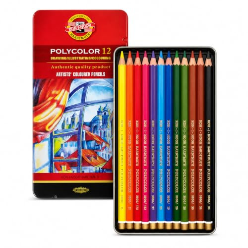 Koh-i-noor Polycolor 12 Artists' Colored Pencils. 3822 by Koh-I-Noor