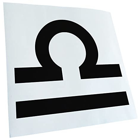 Kiwistar - Autoaufkleber - schwarz - 30 x 25 cm - Waage Sternzeichen - Heckscheibenaufkleber - Aufkleber Auto Kfz Fahrrad, LKW, Truck Mofa
