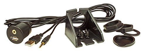 tomzz Audio 9000-007 USB 2.0 Typ A + AUX Einbaubuchse Steckdose Einbau mit 200cm Kabel