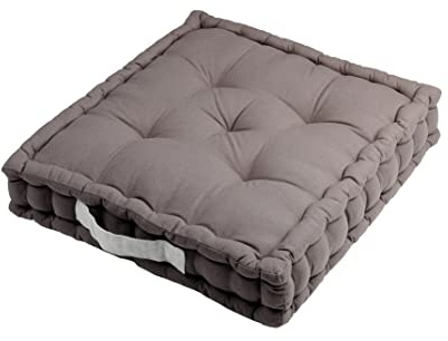 Stof - Cuscino da pavimento Duo grigio e perla - Tinta unita Dimensione 45 x 45 x 10 cm - Spessore ideale - Imbottitura spessa e trapuntata - Confortevole ed elegante - Alla moda loft