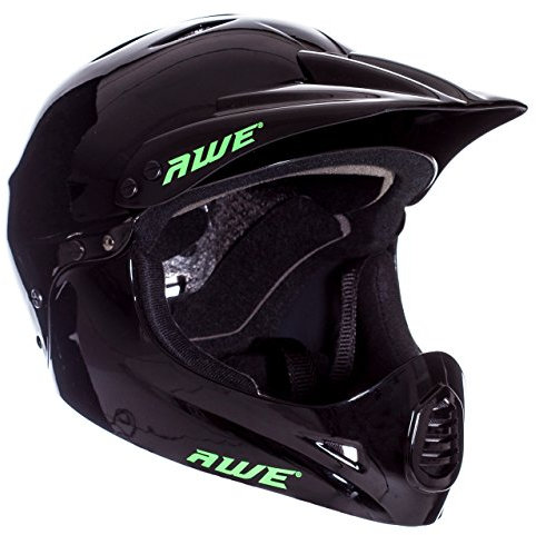AWE® AWEBlaze™ Junior 16+/Adult BMX/Bike Full Face Helmet Black Medium 56-58cm CE EN1078 FREE 5 YEAR CRASH REPLACEMENT*