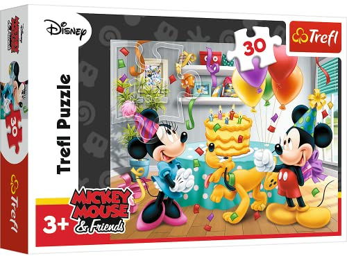 Trefl, Puzzle, Geburtstagskuchen, Disney, 30 Teile, für Kinder ab 3 Jahren, 27x20cm