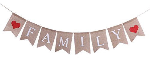 BESTOYARD Bunting Banner Leinen Girlande 2.5M Buchstaben Wimpelkette Familie Party Dekorationen