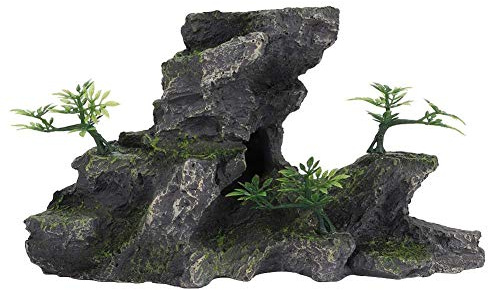 Pssopp Aqua Ornaments Stein Aqua Ornaments Steinhöhle Aquarium Decor Stein Aquarium Fisch versteckt Höhle Stein Ornament, 27 x 15 x 11 cm