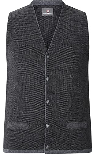 Jan Vanderstorm Herren Strickweste Tane Weste mit Wolle | Trachtenweste ärmellos grau, 2XL (XXL) - 60/62