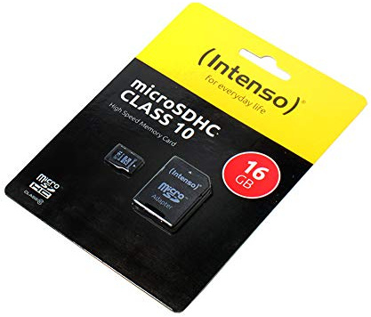 P4A Easypix GoXtreme Nano Kamera, MicroSDHC Carte mémoire, 16Go, Classe 10, High Speed, Adaptateur SD, Vitesse de Lecteur et d’écriture Rapide